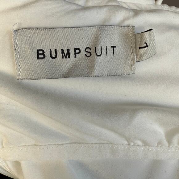 Bumpsuit white maternity maxi dress - spaghetti strap - nylon spandex - size L - Picture 12 of 14